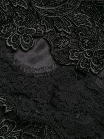 Shop Dolce & Gabbana Lace Detail Collared Dress In Black