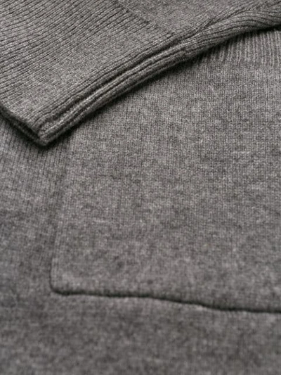 Shop Sandro Striped Trim Cardigan In Grey