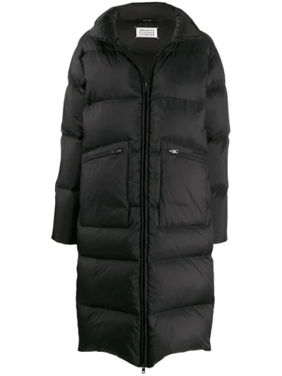 Shop Maison Margiela Long Puffer Coat In Black