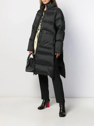 Shop Maison Margiela Long Puffer Coat In Black