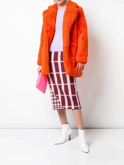 Shop Apparis Sophie Mid-length Coat In Orange