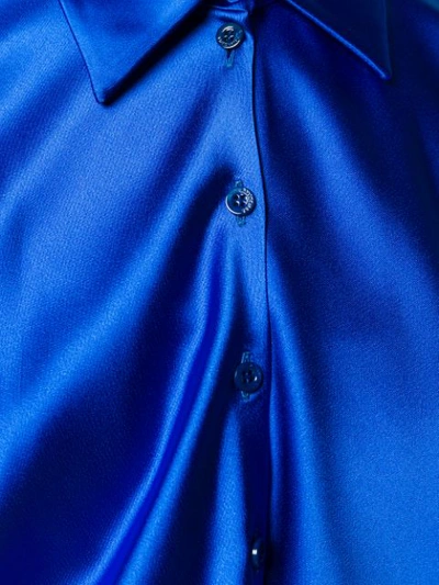 Shop Balenciaga Tilted Satin Shirt In Blue