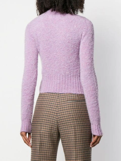 Shop Victoria Beckham Turtle Neck Knit Jumper In Purple