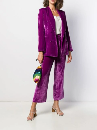 Shop Almaz Double Breasted Blazer In Purple