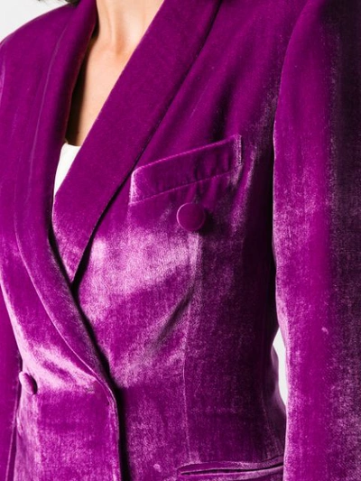 Shop Almaz Double Breasted Blazer In Purple