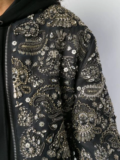 Shop Philipp Plein Paisley Print Bomber Jacket In Black