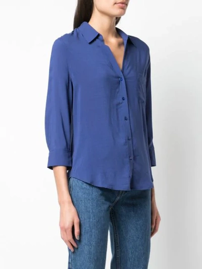 Shop L Agence Casual Button Down Shirt In Blue