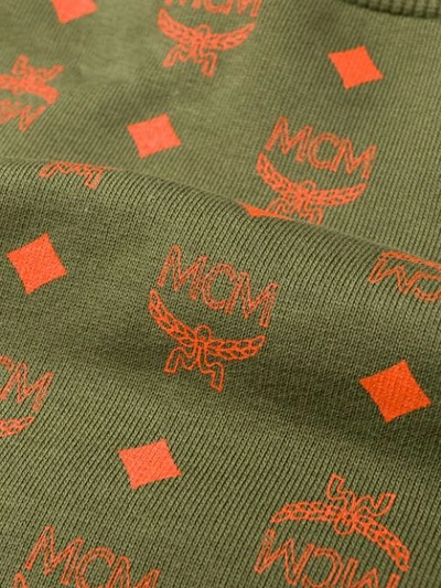 Shop Mcm Monogram Logo Sweatshirt In Green