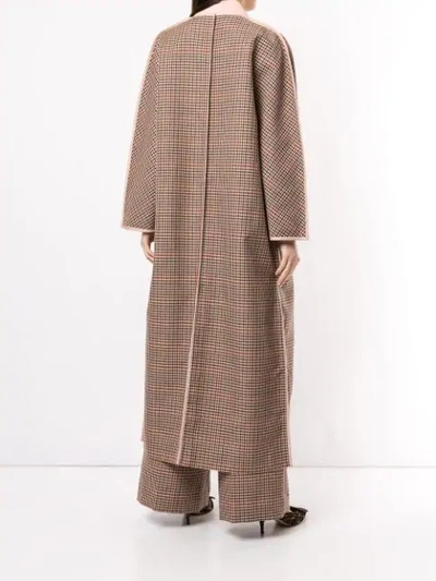 Shop Bouguessa Checked Cape Coat In Brown