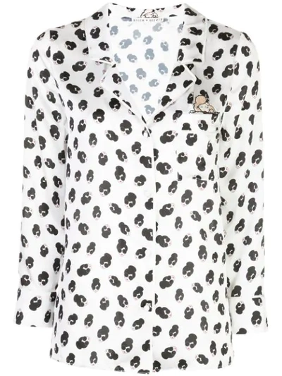 Shop Alice And Olivia Patterned Pajama-style Top In White