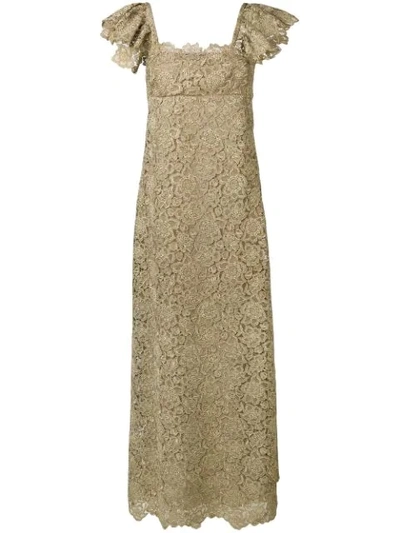 Shop Valentino Beauty And The Beast Dress In G70 Gold