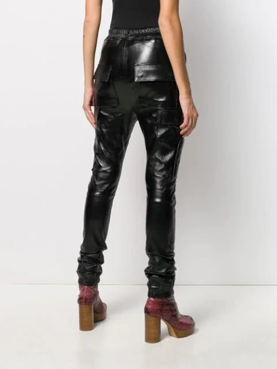 Shop Rick Owens Stitched Panel Tapered Trousers In Black