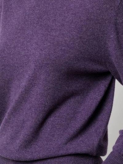 Shop Nili Lotan Cashmere Roll Neck Jumper In Purple