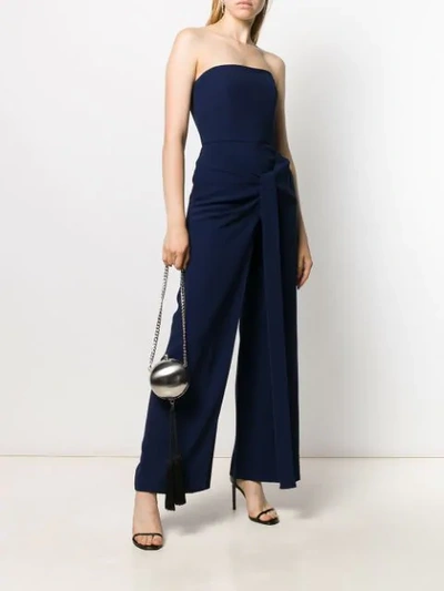 Shop Roland Mouret Strapless Jumpsuit In Blue