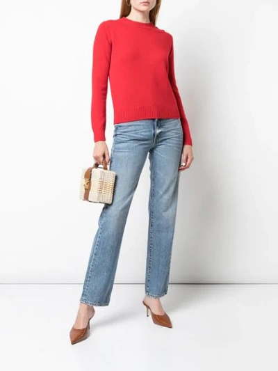 Shop Alexandra Golovanoff Fitted Knit Jumper In Red