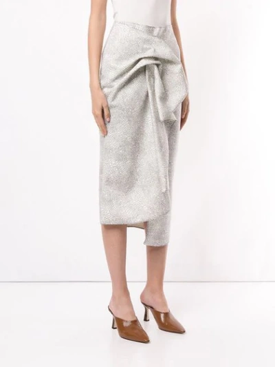 Shop Acler Crawford Skirt In Monochrome Snake