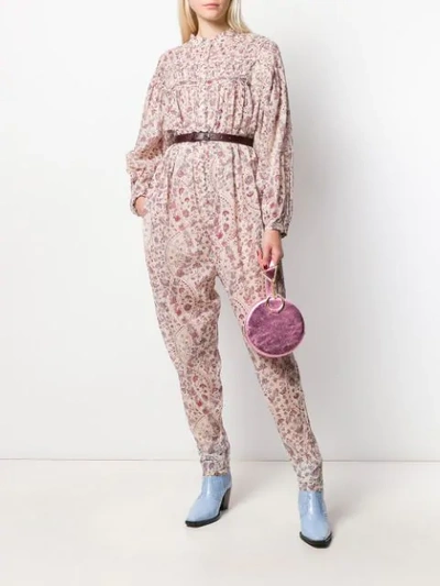 Shop Isabel Marant Étoile Liddy Floral Print Jumpsuit In Pink