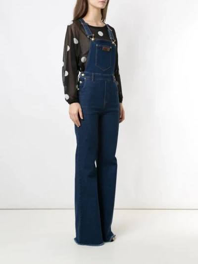 Shop Amapô Julieta Denim Dungarees In Blue