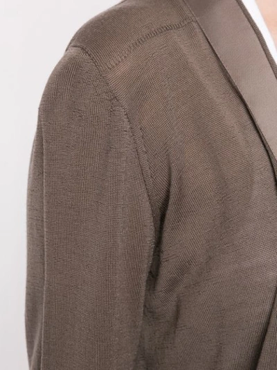 Shop Rick Owens Long-line Cardigan In Grey