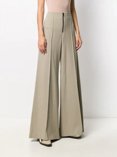 Shop Kwaidan Editions Tailored Style Wide-leg Trousers In Neutrals