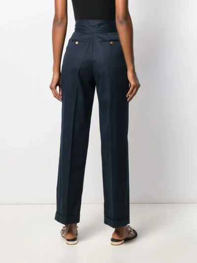 Pre-owned Chanel 1980s Straight-leg Trousers In Blue
