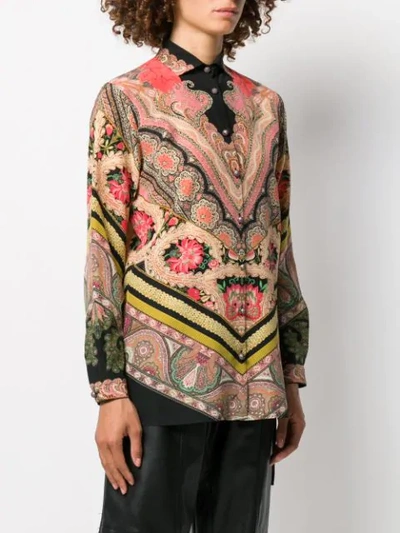 Shop Etro Mixed Bohemian Print Shirt In Black