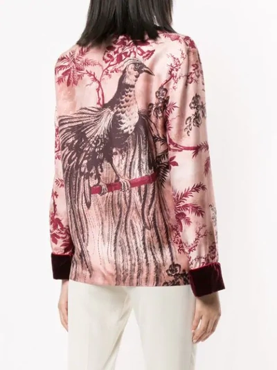 Shop F.r.s For Restless Sleepers Botanical Print Silk Jacket In 496 Pard Rosa