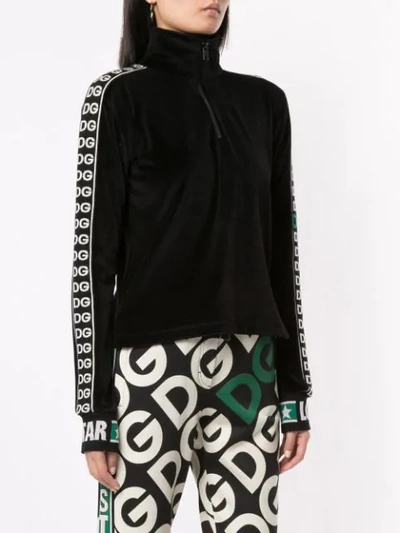 Shop Dolce & Gabbana Star Patterned Textured Cardigan In Black