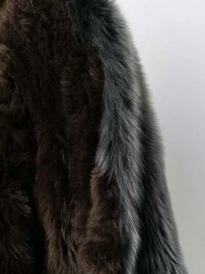 Shop Sofie D'hoore Two-tone Faux-fur Coat In Brown