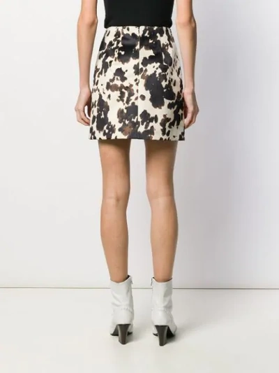 Shop Alexa Chung Cow Print Skirt In Brown