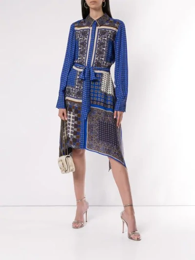 Shop Elie Tahari Roxanne Paisley-print Shirt Dress In Blue