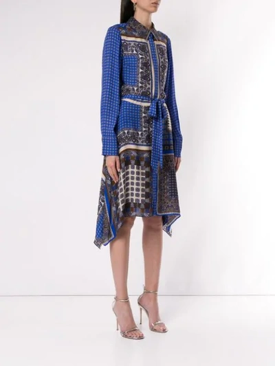 Shop Elie Tahari Roxanne Paisley-print Shirt Dress In Blue