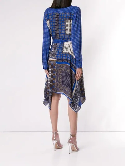 Shop Elie Tahari Roxanne Paisley-print Shirt Dress In Blue