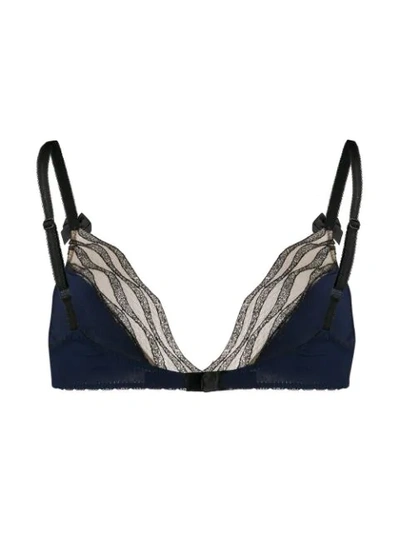 Shop Semicouture Bow Bralette  In Blue