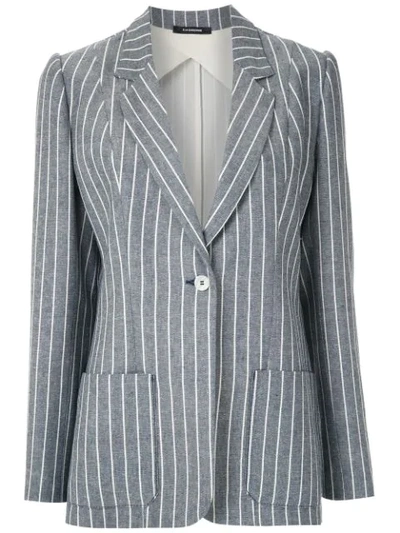 Shop À La Garçonne Striped Tailored Blazer In Blue