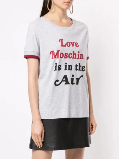 Shop Love Moschino Love Is In The Air T-shirt In Grey