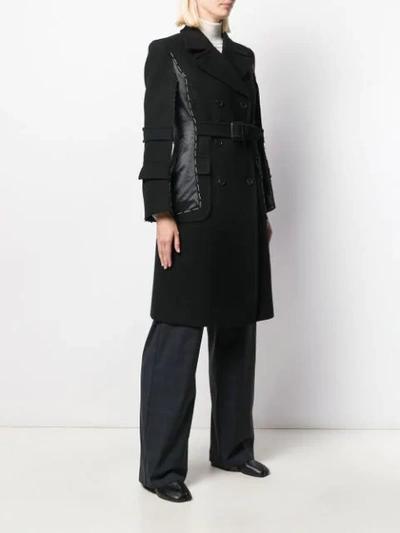 Shop Maison Margiela Stitched Double-breasted Coat In Black