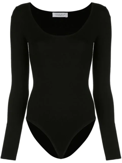 Shop Gabriela Hearst Emily Fitted Bodysuit In Black