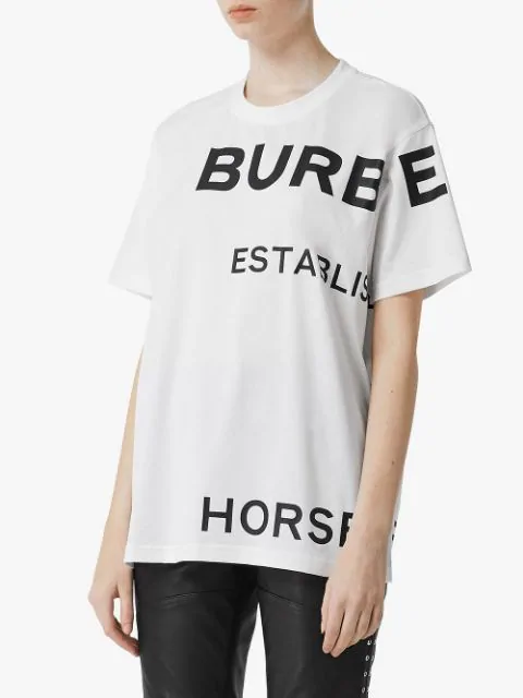 horseferry print cotton oxford oversized shirt