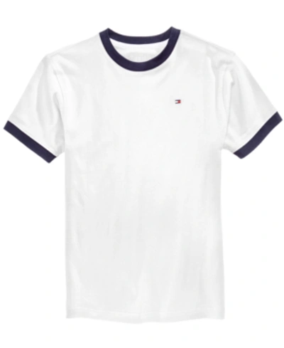 Shop Tommy Hilfiger Little Boys Contrast Trim Embroidered Logo Ken Tee In White