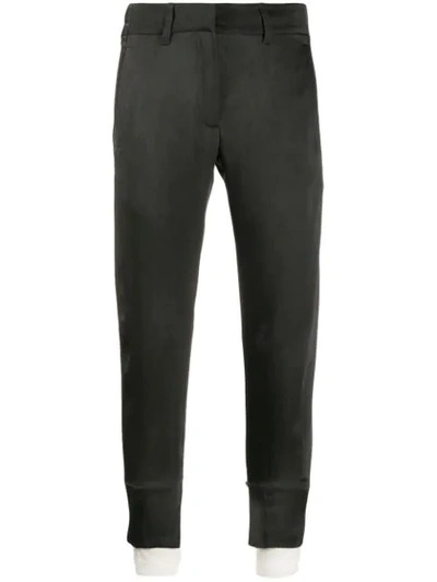 Shop Ann Demeulemeester Straight Fit Crop Trousers In Grey