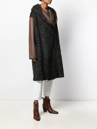 Shop Phisique Du Role Reversible Faux-shearling Coat In Brown
