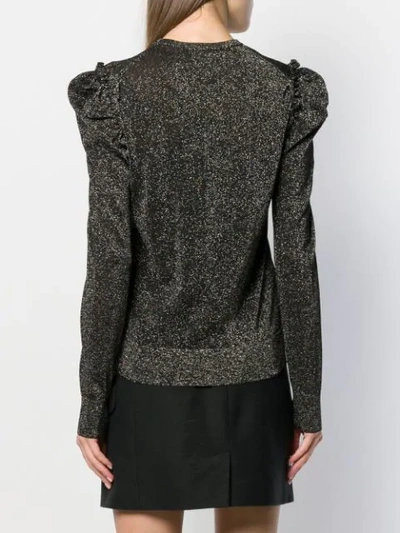 Shop Dolce & Gabbana Ruched Shoulder Top In Black