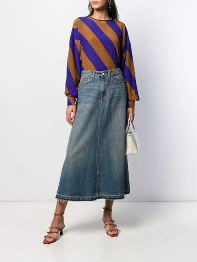 Shop Alysi Long Straight Skirt - Blue