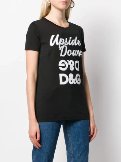 Shop Dolce & Gabbana Upside Down Logo Print T-shirt In N0000 Nero