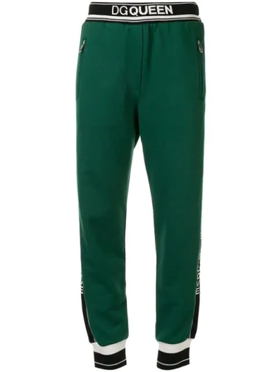Shop Dolce & Gabbana Logo-stripe Track Trousers In Green