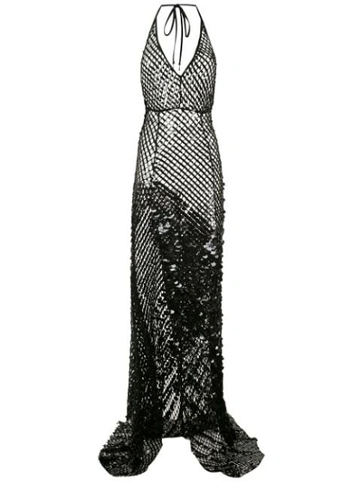 Shop Amir Slama Sequinned Maxi Dress In Black