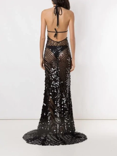 Shop Amir Slama Sequinned Maxi Dress In Black