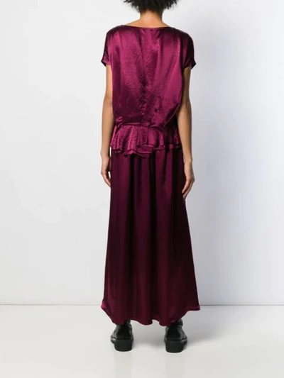 Shop Ann Demeulemeester Ruffle Short-sleeve Dress In Purple