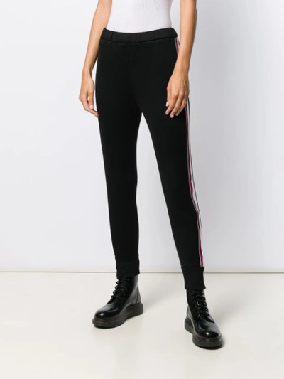 Shop Prada Logo Trim Jogging Trousers In Black